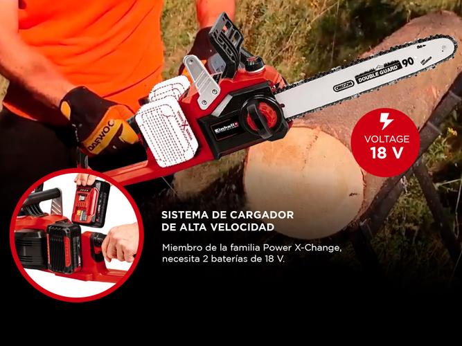 Motosierra Inalámbrica Einhell GE-LC 3635 Li-Solo y Cargador Starter Kit 40 Ah - 3