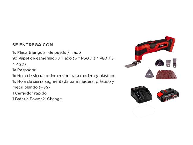 Kit Herramienta Inalámbrica Multifunción Einhell TC-MG 18 Li-Solo  Bateria  Cargador 18V 25 Ah - 6