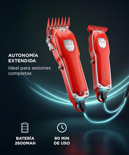 Maquina Cortar El Pelo Profesional Kemei KM-3911 Recargable + Patillera  - 3