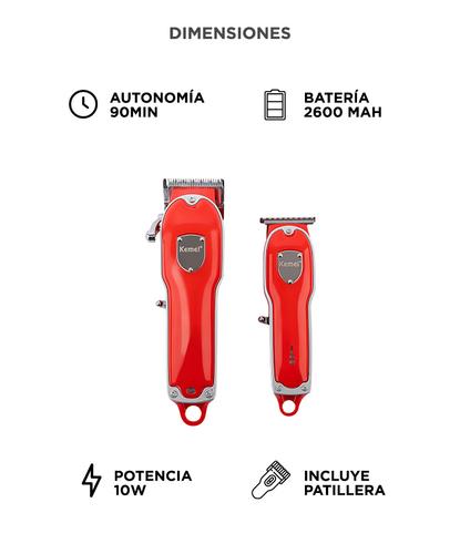 Maquina Cortar El Pelo Profesional Kemei KM-3911 Recargable + Patillera  - 5