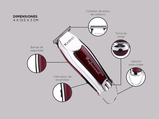 Cortadora de Pelo Profesional Kemei KM-WL9164 Recargable  - 5