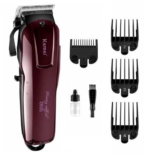 Maquina Cortadora de Pelo KM-2600 Kemei Profesional Bordó 240v - 0