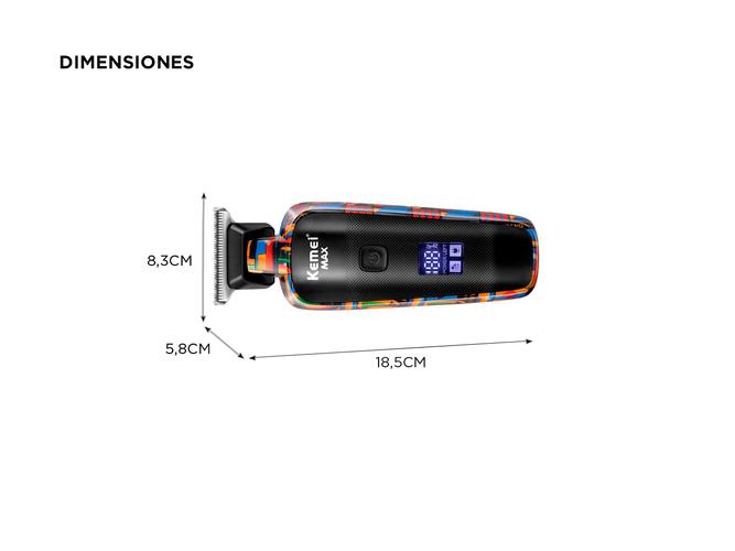 Cortadora de Pelo Afeitadora Eléctrica Kemei KM-5090 Display LCD - 3