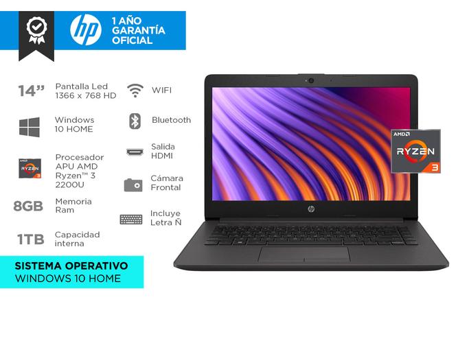 Notebook HP R3-2200U Amd Ryzen 3 8Gb 1tb 14 Pulgadas - 1