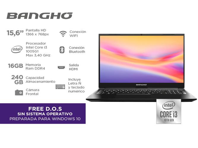 Notebook Bangho Max L5 Intel Core i3-1005G1 15,6 pulgadas Ram 16gb Ssd 240gb - 1