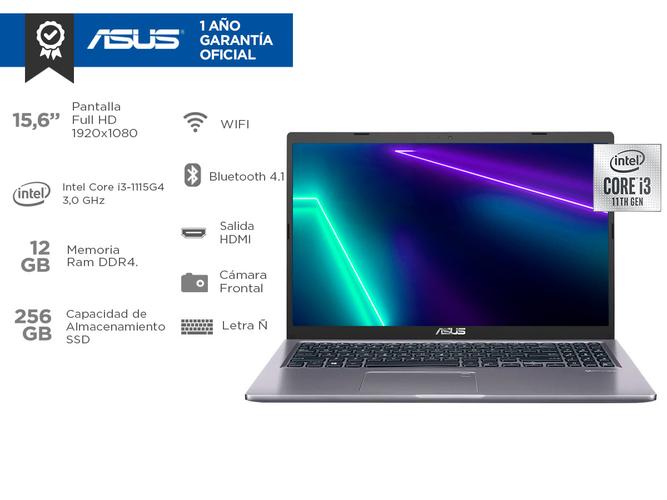 Notebook Asus X515EA Intel Core I3 11va Gen 12Gb SSD 256Gb 15,6