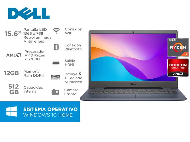 Notebook Dell Inspiron 3505 Amd Ryzen 7 Windows 10 12gb Ssd 512gb  - 1