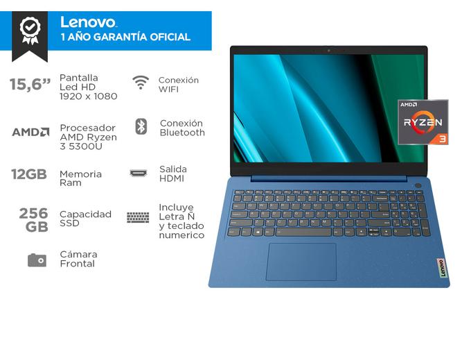 Notebook Lenovo IdeaPad 3 Ryzen 3 ram 12GB  SSD 256GB Windows 11 - 1
