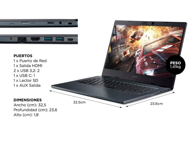 Notebook Acer Travelmate P4 Core I5 11va 12gb 256gb Freedos - 5