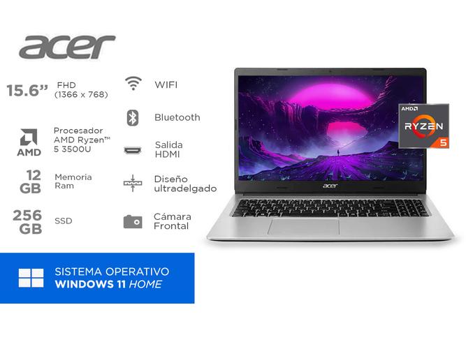 Notebook Acer Aspire 3 Ryzen 5 Ram 12 GB SSD 256GB Windows 11 - 1