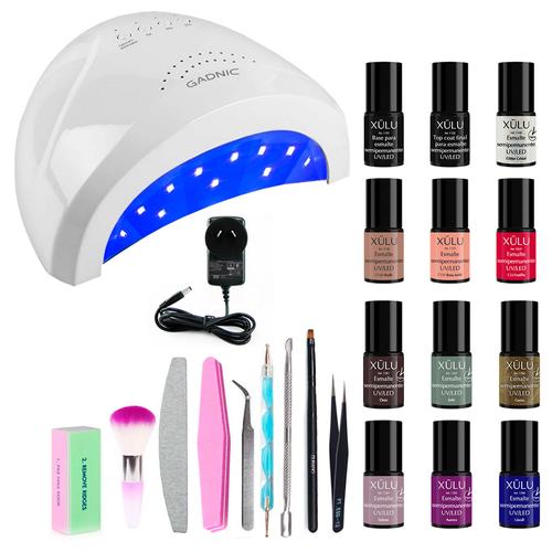 Cabina Para Uñas Gadnic Ledsun UV 48w + 12 Esmaltes Gel - 0