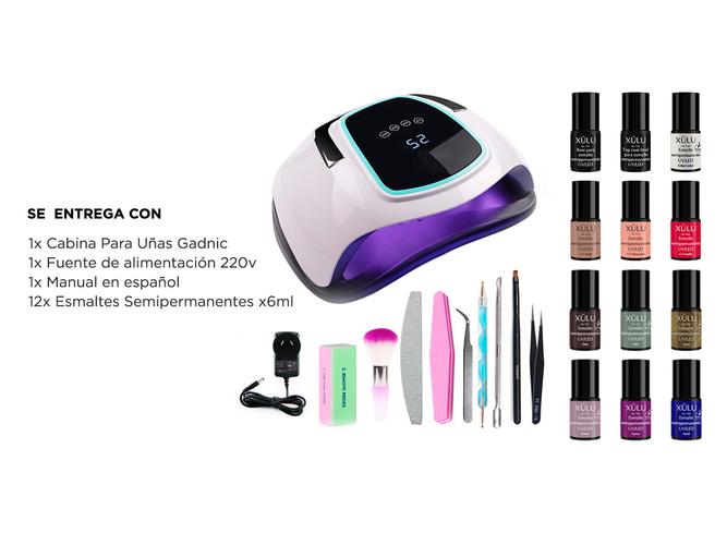 Cabina Para Uñas Gadnic BQ5 Pro UV Led 108w + 12 Esmaltes - 6