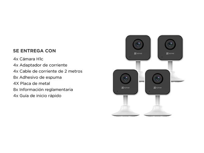 Kit Cámara de Seguridad IP Ezviz Wi-Fi Para Hogar Inteligente CS-H1c-R101-1G2WR x 4 unidades - 5