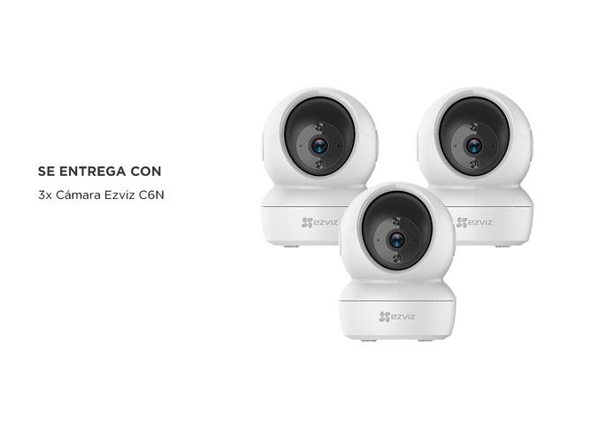Kit Cámara De Seguridad IP Ezviz WiFi Paneo e Inclinación Inteligente 360 C6N Visión Audio x 3 unidades  - 5