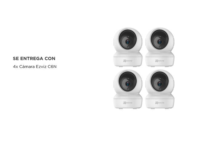 Kit Cámara De Seguridad IP Ezviz WiFi Paneo e Inclinación Inteligente 360 C6N Visión Audio x 4 unidades  - 5