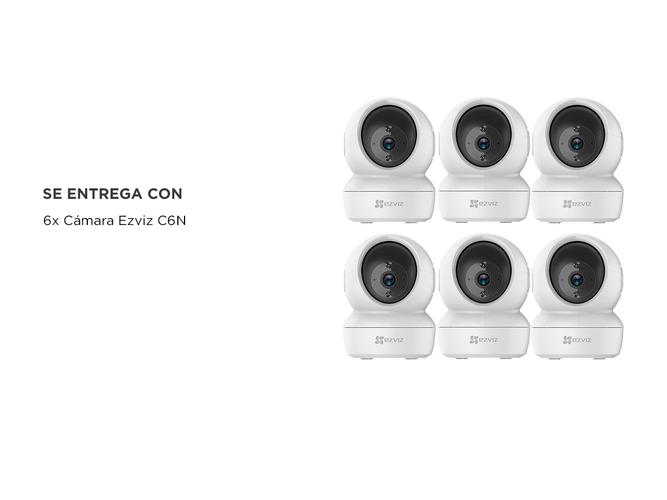 Kit Cámara De Seguridad IP Ezviz WiFi Paneo e Inclinación Inteligente 360 C6N Visión Audio x 6 unidades  - 5