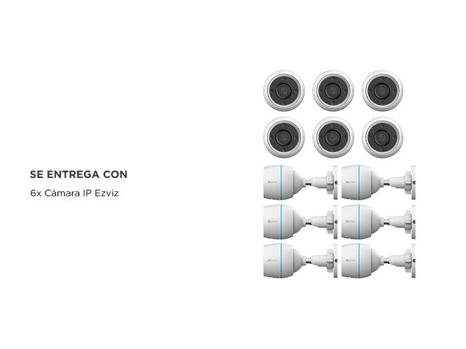 Kit Cámara De Seguridad IP Ezviz WiFi 2mp FHD H3C Visión Audio x 6 unidades  - 5