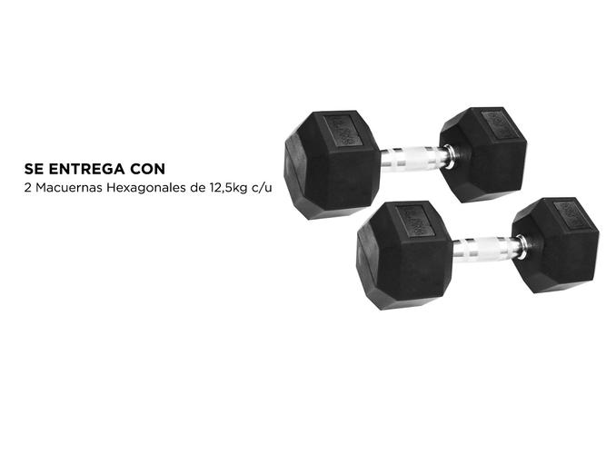 Mancuernas Hexagonales Gadnic Fit 12,5KG Goma 25kg Totales - 5