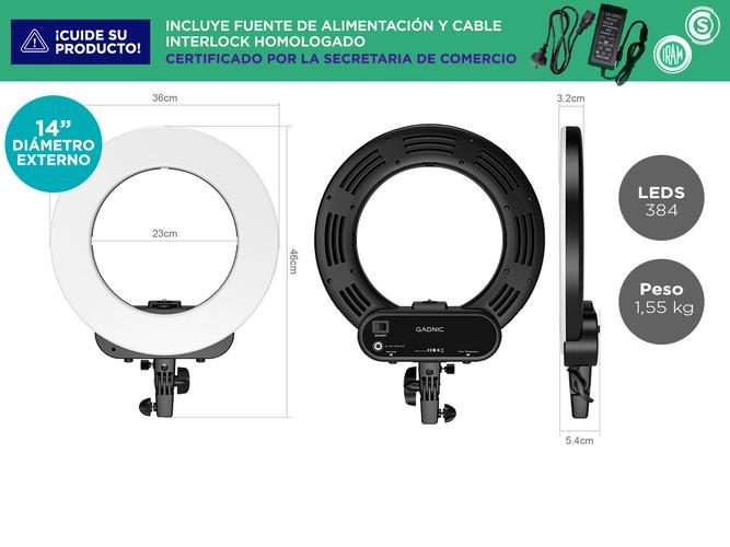 Aro Iluminador Led Gadnic 36cm 14