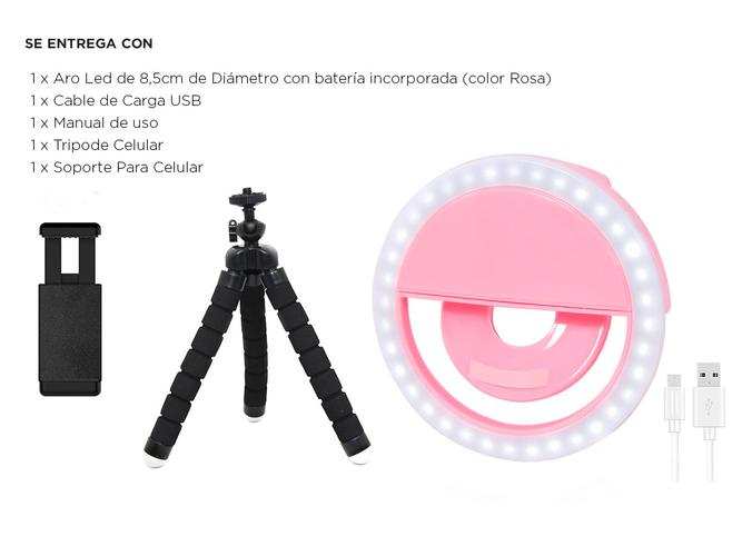 Kit Selfie Aro de Luz Led + Tripode Celular 17cm Gadnic - 6