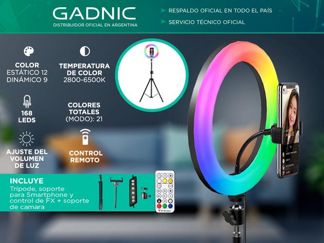 Aro Iluminador Led Rgb Gadnic 25cm 10 - 1