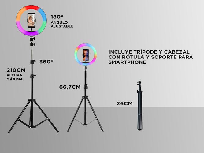Aro Iluminador Led Rgb Gadnic 25cm 10 - 4