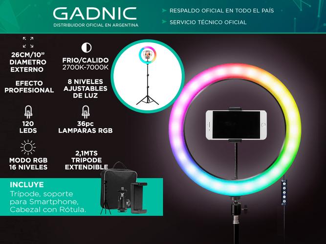 Aro Iluminador Led Rgb Gadnic 26cm 10 - 1
