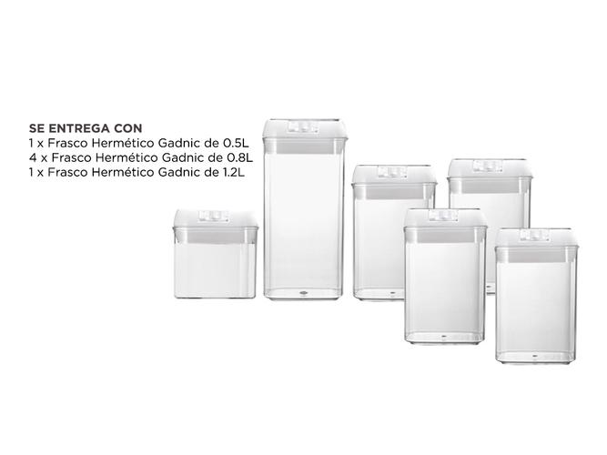 Kit x 6 Frascos Variados Cierre Hermético Gadnic - 5