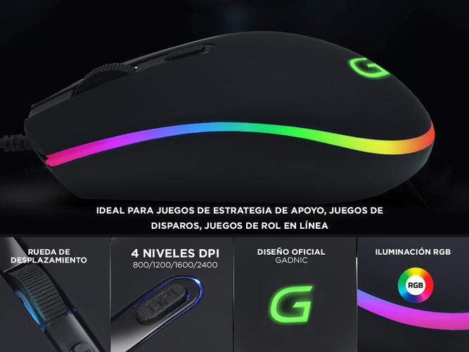 Kit Gamer Mouse RGB M3 Shoot Usb Gadnic + Mousepad Extra Large Speed Gadnic - 3