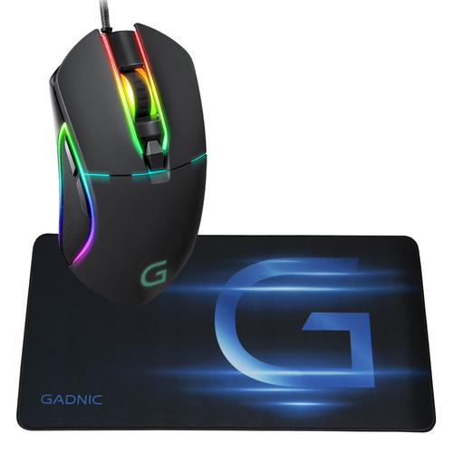 Kit Gamer Mouse RGB M8 6 Botones Usb Gadnic + Mousepad Large Speed Gadnic - 0