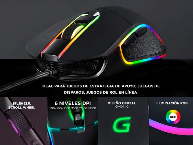 Kit Gamer Mouse RGB M8 6 Botones Usb Gadnic + Mousepad Large Speed Gadnic - 4