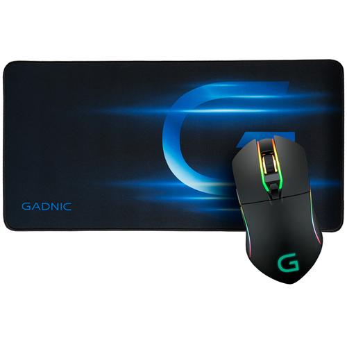 Kit Gamer Mouse RGB M8 6 Botones Usb Gadnic + Mousepad Extra Large Speed Gadnic - 0