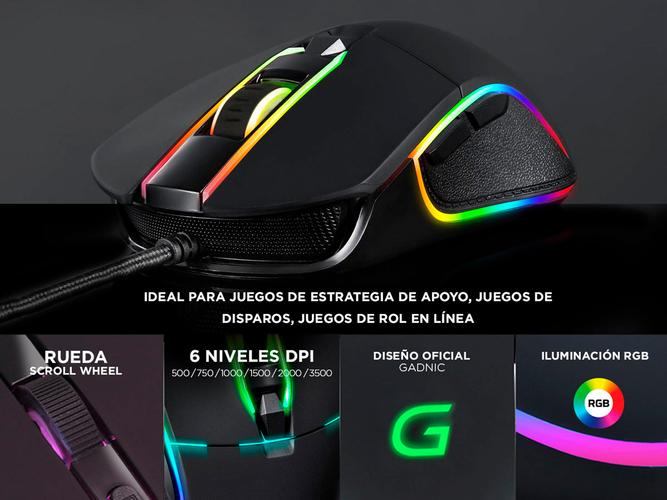 Kit Gamer Mouse RGB M8 6 Botones Usb Gadnic + Mousepad Extra Large Speed Gadnic - 4