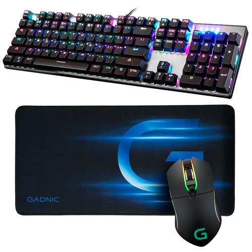 Kit Teclado Mecanico RGB + Mouse RGB + Pad Large Gadnic - 0