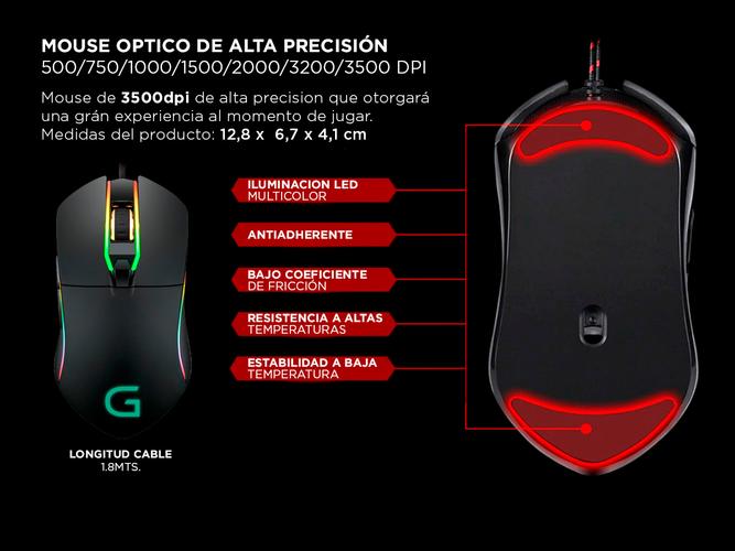  Kit Teclado Mecanico RGB + Mouse RGB + Pad Extra Large Gadnic - 3