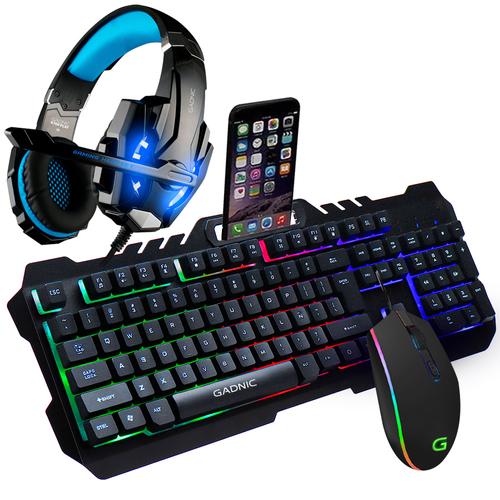 Kit Gamer Teclado y Mouse Gamer RGB Auricular Gamer  para Juegos - 0