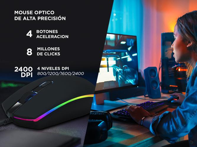 Kit Gamer Teclado y Mouse Gamer RGB Auricular Gamer  para Juegos - 4