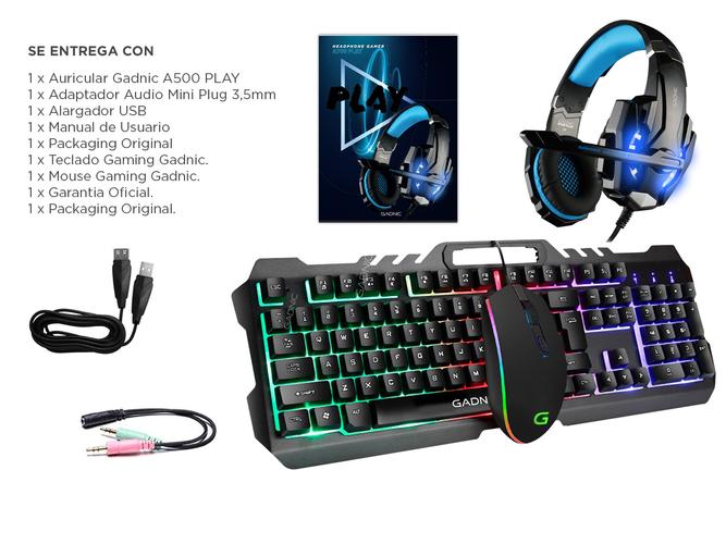 Kit Gamer Teclado y Mouse Gamer RGB Auricular Gamer  para Juegos - 6