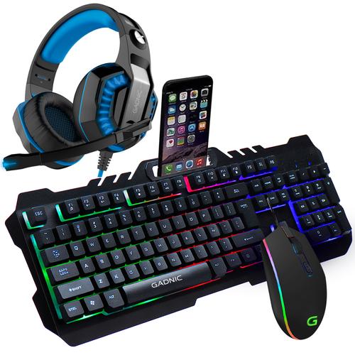 Kit Gamer Teclado y Mouse Gamer RGB Auricular Gamer - 0