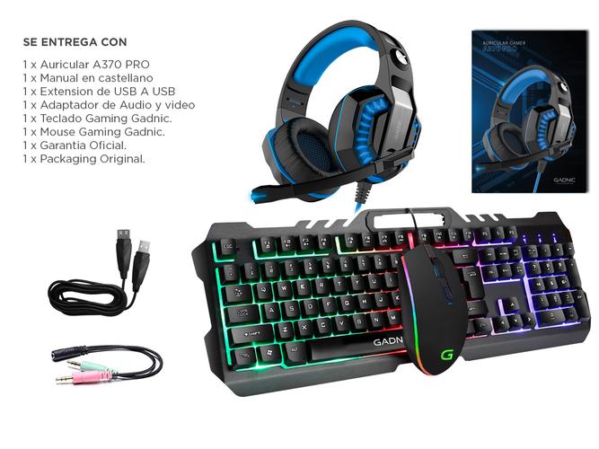 Kit Gamer Teclado y Mouse Gamer RGB Auricular Gamer - 6