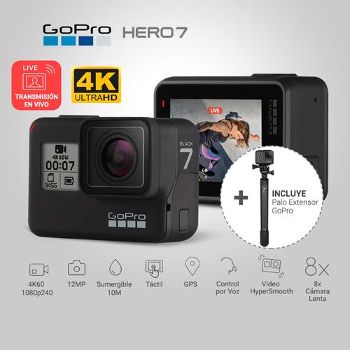 Kit Cámara Deportiva GoPro Hero 7 Black + Palo Extensor Go Pro - 1