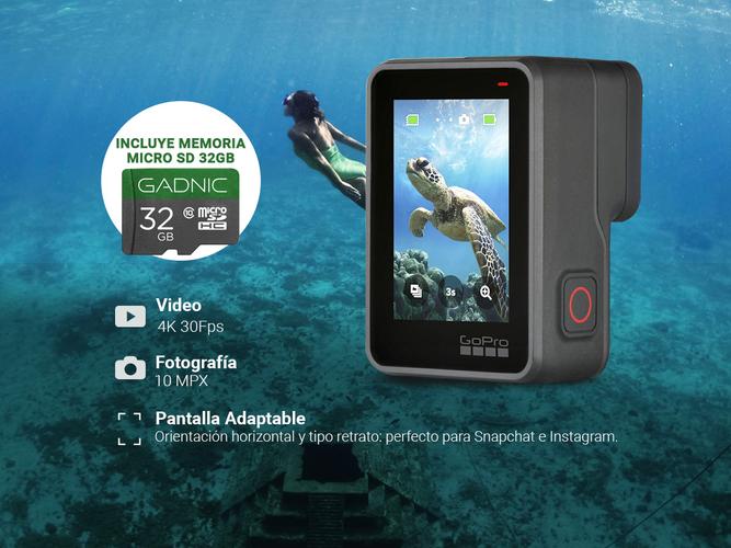 Cámara Gopro Hero 7 Silver 4k + MicroSD Gadnic 32GB - 2