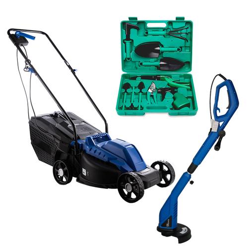 Kit jardinería Gadnic Bordeadora + Cortadora de Pasto + Set de Herramientas - 0