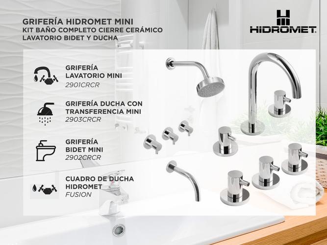 Grifería Hidromet Mini Kit Baño Completo Cierre Cerámico Lavatorio Bidet y Ducha - 1