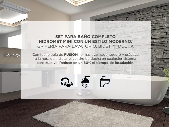 Grifería Hidromet Mini Kit Baño Completo Cierre Cerámico Lavatorio Bidet y Ducha - 5