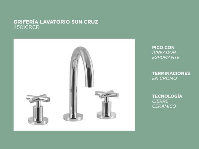 Grifería Hidromet Sun Cruz Kit Baño Completo Cierre Cerámico Lavatorio Bidet y Ducha 20cm - 2