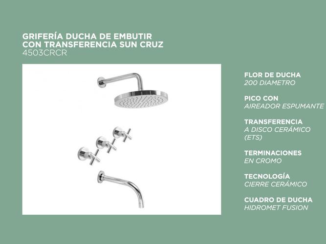 Grifería Hidromet Sun Cruz Kit Baño Completo Cierre Cerámico Lavatorio Bidet y Ducha 20cm - 4
