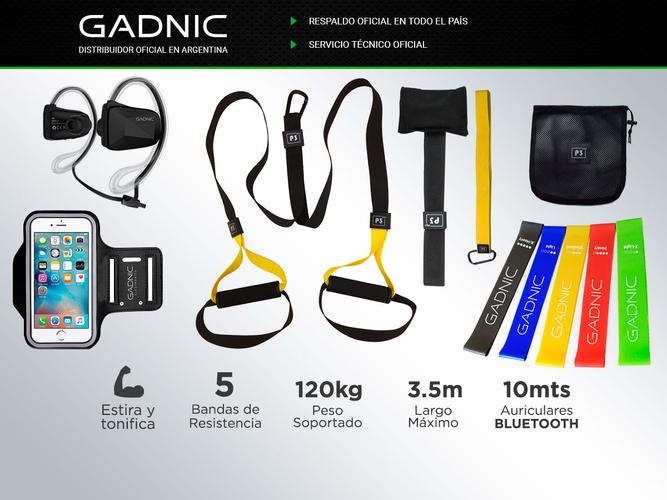 Kit Banda de Suspension Gadnic + Bandas de Resistencia Gadnic + Auriculares Bluetooth Gadnic BT6 + Brazalete Deportivo - 1