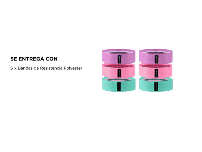 Kit x6 Bandas Elásticas Gadnic Fit Polyester de Resistencia Circulares Isométricas  Bolso - 6