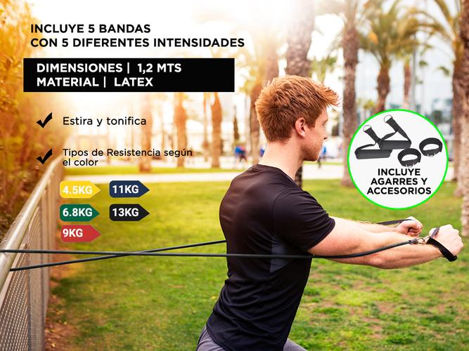 Kit de Entrenamiento Funcional Gadnic Bandas + Sogas + Platos - 5